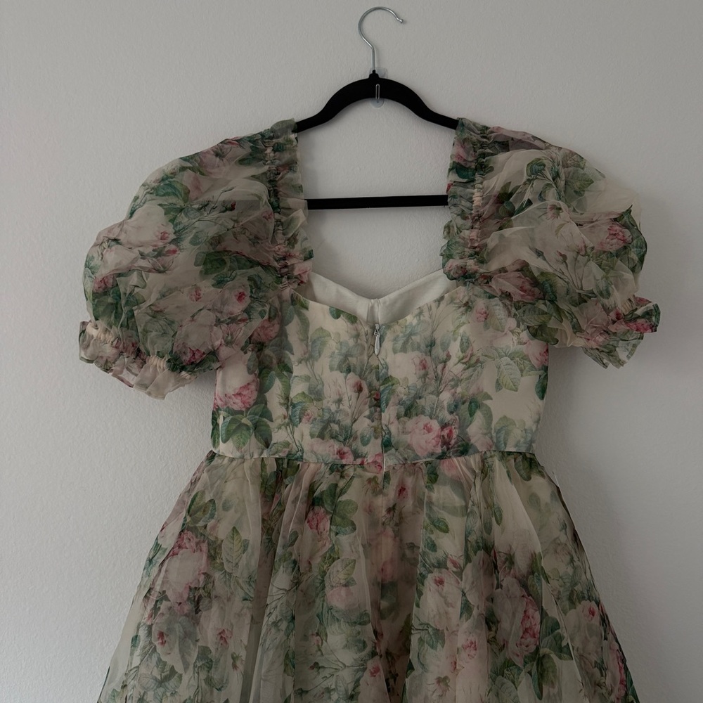 Selkie The Ritz Dress in Garden Roses – Romantic Puff Sleeve Gown M - Picture 8 of 10